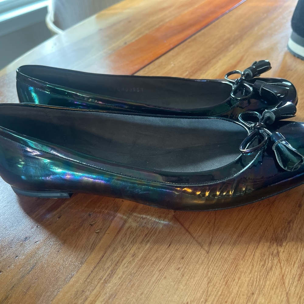 Stuart Weitzman Iridescent Black Women's Ballet Flats